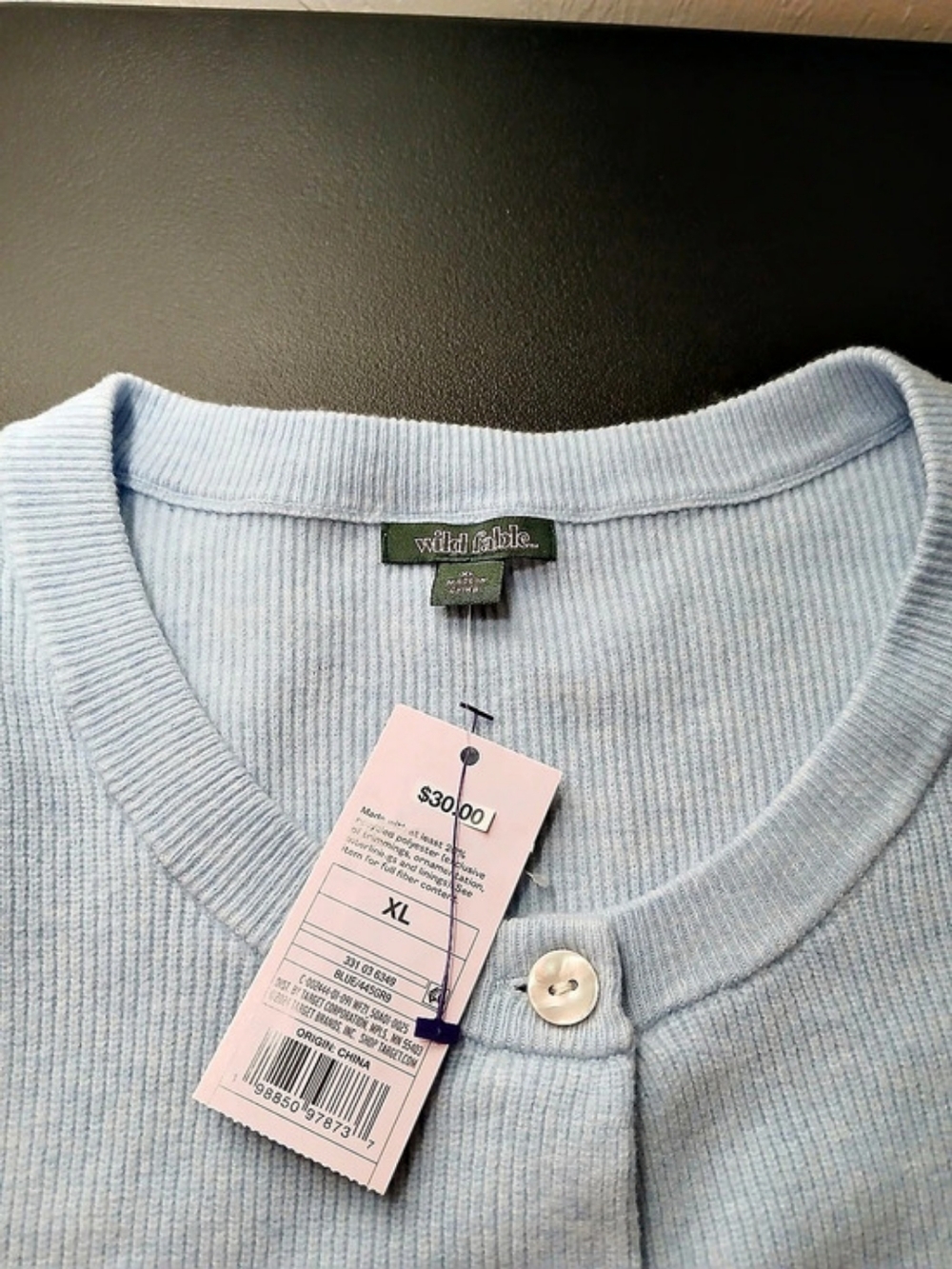 Wild Fable Blue Ribbed Button-Front Cardigan XL NWT - Picture 3 of 9